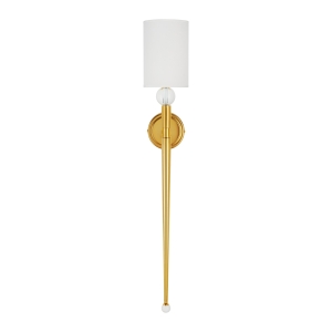 Lampa ścienna DAMA 92 cm-  złoty kinkiet z białym abażurem ST-8436 AGB-CE GOLD Step into Design