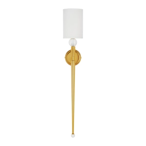 Lampa ścienna DAMA 92 cm-  złoty kinkiet z białym abażurem ST-8436 AGB-CE GOLD Step into Design