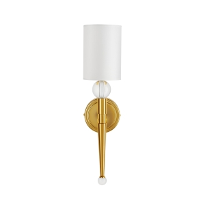 Lampa ścienna DAMA 52 cm-  złoty kinkiet z białym abażurem ST-8421 AGB-CE GOLD Step into Design