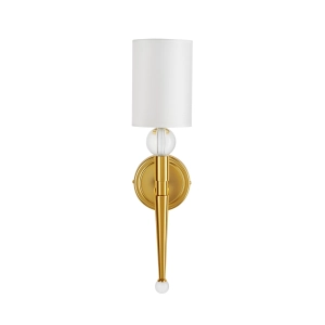 Lampa ścienna DAMA 52 cm-  złoty kinkiet z białym abażurem ST-8421 AGB-CE GOLD Step into Design