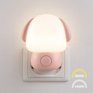 Lampka Nocna Puppy Wtykowa 1,2W 2CCT Różowy EKW0087 Eko-Light