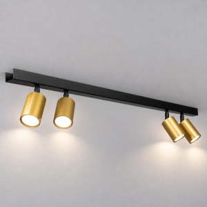 Lampa sufitowa Hudson 4xGU10 Czarno-Złoty MLP0260 Milagro