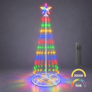 Choinka LED 1,5m 205LED 3000K + RGB IP44 Biały EKSW2924 Eko-Light