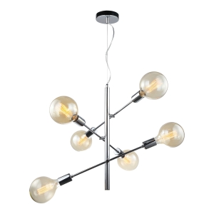 Lampa wisząca chromowa regulowane ramiona sześć źródeł światła MDM3582/6 CH Italux