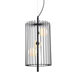 Lampa wisząca druciana czarna ze szklanymi kloszami średnica 31cm MDM-3935/3 BK Italux