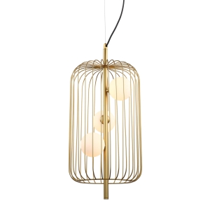 Lampa wisząca druciana złota ze szklanymi kloszami średnica 31cm MDM-3934/3 GD Italux