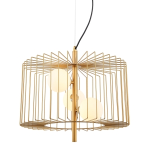Lampa wisząca druciana złota ze szklanymi kloszami średnica 45cm MDM-3937/3 GD Italux