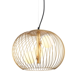 Lampa wisząca druciana złota ze szklanymi kloszami średnica 43cm okrągła MDM-3843-3 GD Italux