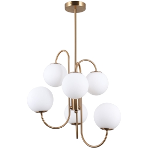 Lampa wisząca w kolorze miodowego mosiądzu ze szklanymi kulami PND-5500-6-HBR GELA Italux