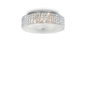 Plafon ze szkłem kryształowym wysokość 13m biały 000657 Ideal Lux