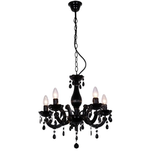 Zuma Line Magnolia Lampa wisząca kolor czarny metal/akryl, 5*E14 IP20 - RLD94016-5B