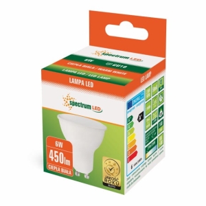 Żarówka LED GU10 6W barwa ciepła 3000K WOJ+13265 SPECTRUMLED