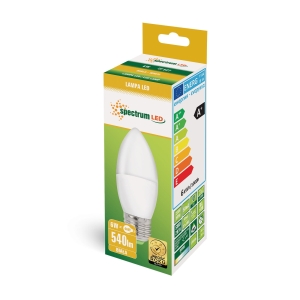 ŻARÓWKA LED 6W ŚWIECZKA 4000K E27 WOJ+14352 SPECTRUMLED