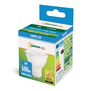 ŻARÓWKA LED 6W zimna 6000K GU10 WOJ+13266 SPECTRUMLED