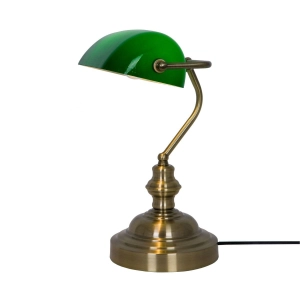 Zuma Line Edes Lampa biurkowa kolor antyczny mosiądz/zielony metal/szkło, E27 IP20 - T110810
