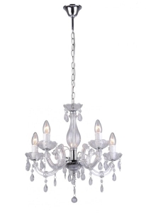 Zuma Line Magnolia Lampa wisząca kolor transparentny/biały, srebrny metal/akryl, 5*E14 IP20 - RLD94016-5A