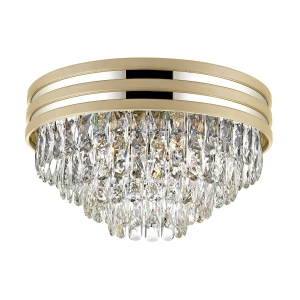 Zuma Line Naica Lampa sufitowa plafon kolor złoty mat/transparentny metal/kryształ, 5*E14 IP20 - C0525-05A-V6B5