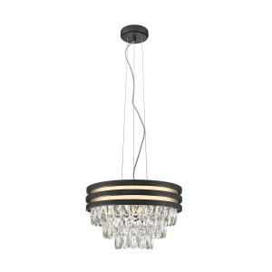 Zuma Line Naica Lampa wisząca kolor czarny mat/czarny, transparentny metal/kryształ, 4*E14 IP20 - P0525-04A-P7D7